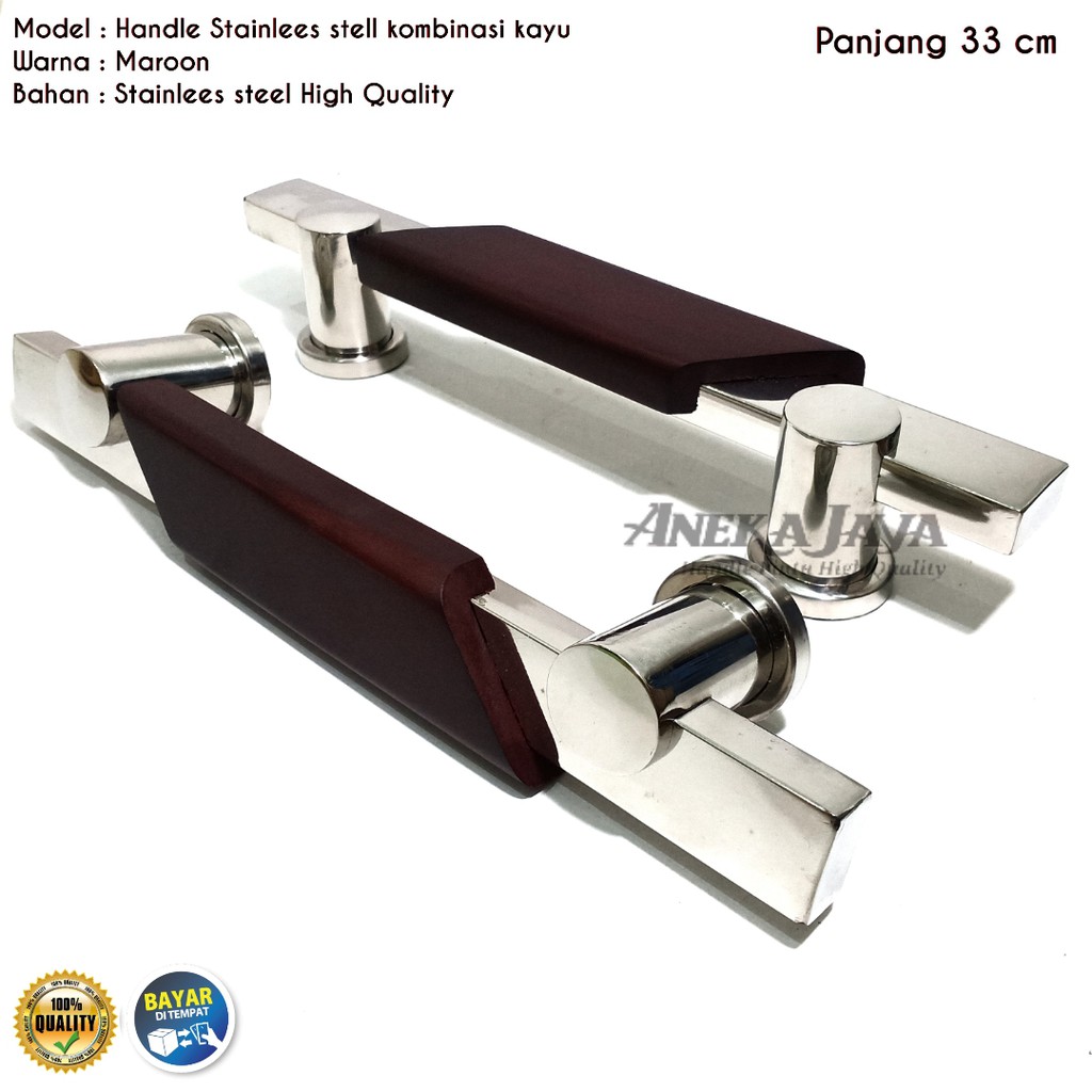 Handle Pintu rumah  33 cm / Tarikan Pintu rumah / Pegangan Pintu kombinasi kayu coklat tua murah