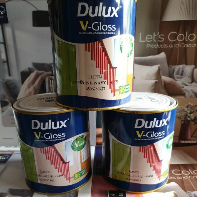 Jual Dulux V Gloss Cat Kayu Besi Saphire Blue Neptune Navy