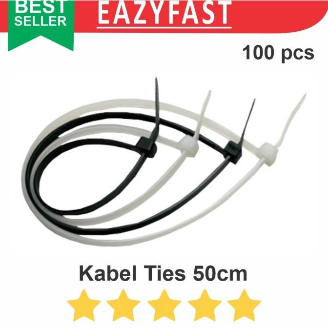 

Cable Kabel Ties 50cm 500mm Nylon Tali Ikat Sabuk Kunci Klip Lock Tis efst90 Kualitas Baik