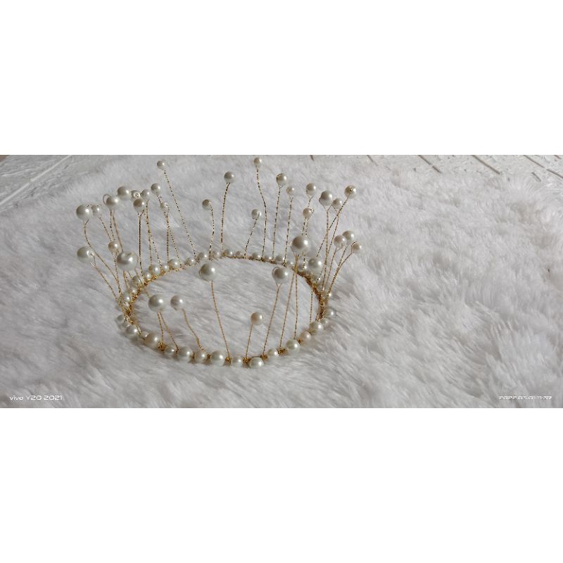 mahkota mutiara hiasan kue