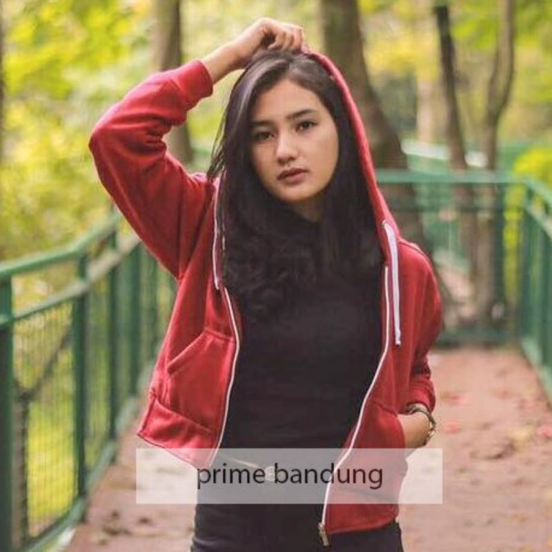 Hoodie  Crop Jacket - Hoodie Sweatshirt Crop Wanita IJO BOTOL