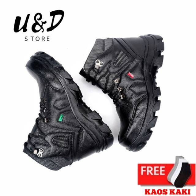 SEPATU PRIA BOOTS SAFETY UJUNG BESI X-ZOOM KULIT ASLI