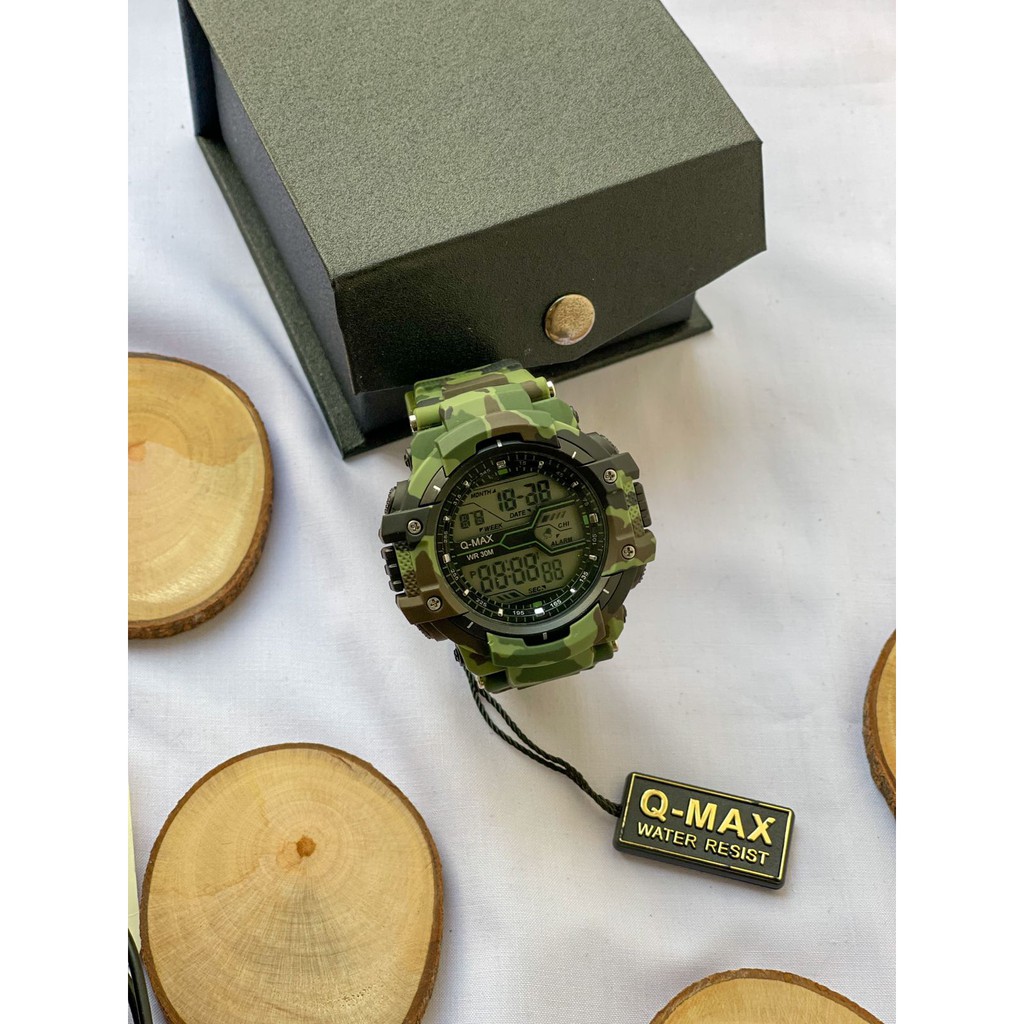 jam tangan sport Q-MAX gratis gelang dan kalung (dhon store)