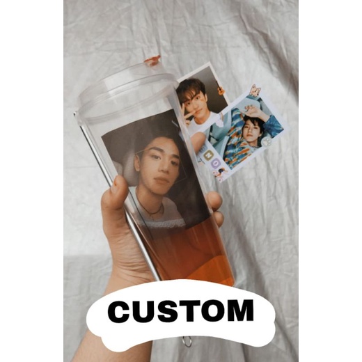 

[Tempat Minum] Custom Reusable Cup + stainless straw + sikat + packing box