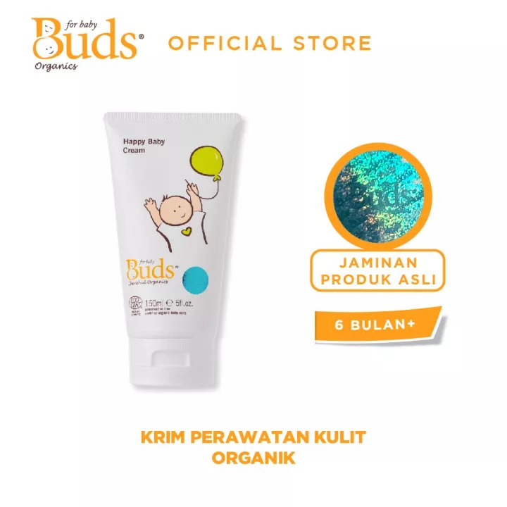 Buds Organics Happy Baby Cream - Lotion atau Krim Perawatan Kulit Bayi dan Anak