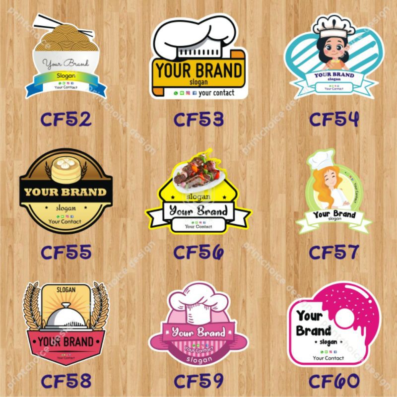 (Free design) Stiker Label Makanan