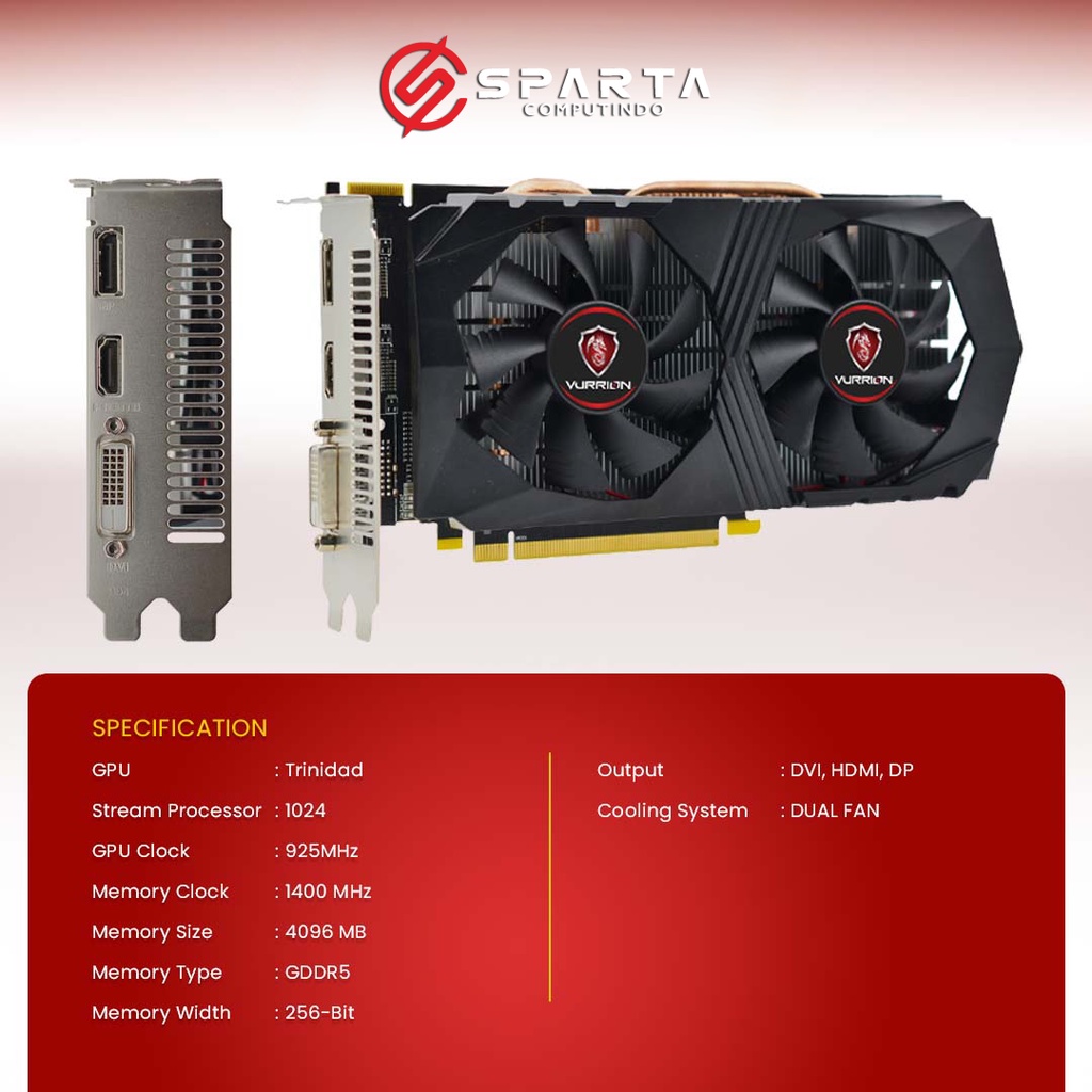 VGA Card AMD Radeon R9 370 4GB GDDR5 256 Bit Vurrion New Garansi Resmi