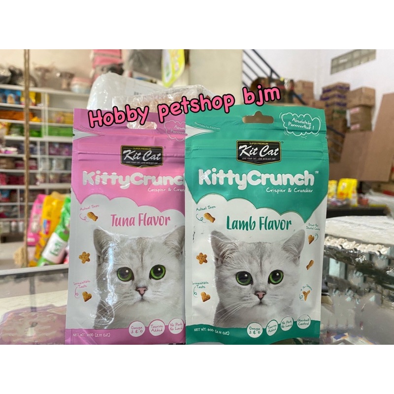 Kit cat kitty crunch snack cemilan makanan kucing - kitcat kittycrunch 60gr