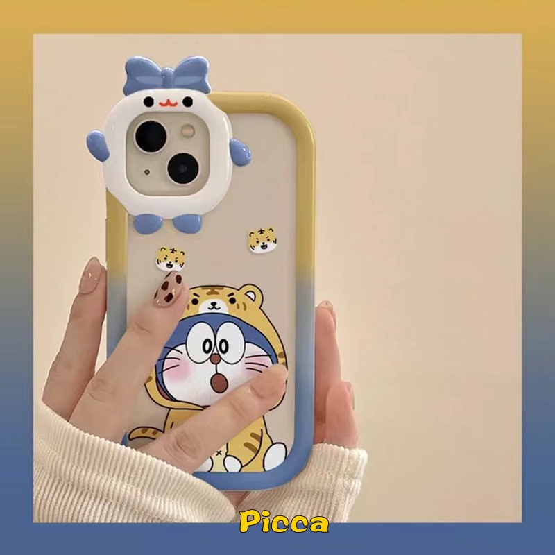 Case TPU Motif Kartun Doraemon 3D Untuk IPhone 7 8 14 Plus 13 11 12 14 Pro MAX XR X 6 6S Plus XS MAX SE