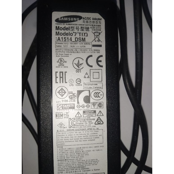 Adaptor Samsung Monitor Led Model A1514-DSM 14V 1.072A 15 watt