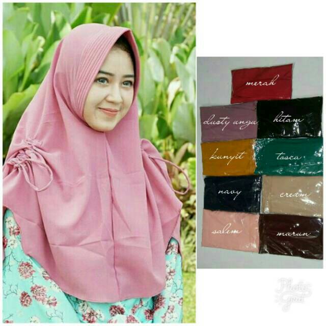 Best Seller Jilbab  hijab serut  kanan kiri wolfis wolpeach 