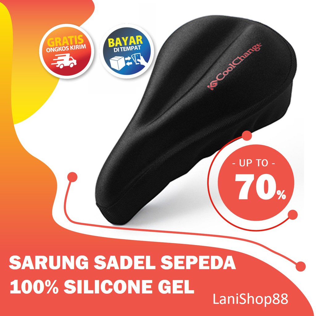 Sarung Cover Bantalan Jok Sadel Sepeda Empuk Silikon Gel Seli Lipat MTB Statis Gunung Balap BMX COD