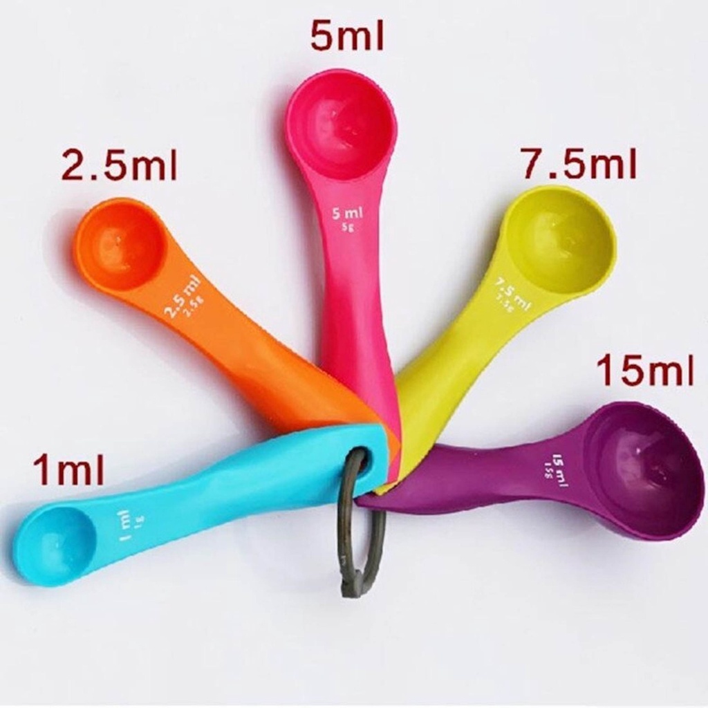(B030) Sendok Takar Set 5 In1 Takaran Sendok Ukur Warna Warni 5 Ukuran