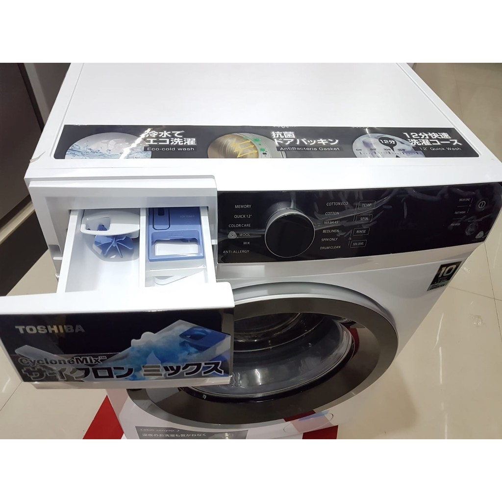 MESIN CUCI FRONT LOADING TOSHIBA TW BH 105M4N TWBH105M4N 9.5 KG