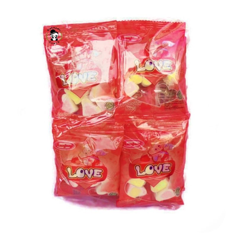 Marshmallow bentuk Love / Mantau isi 20 sachet