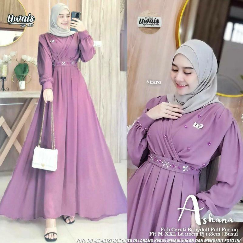 GAMIS TERBARU REMAJA KEKINIAN ASHANA MAXY DRESS  / IR FASHION / TAS SELEMPANG WANITA / TAS RANSEL WA