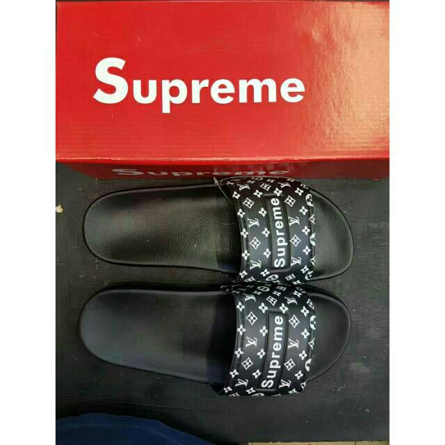 supreme x louis vuitton flip flops