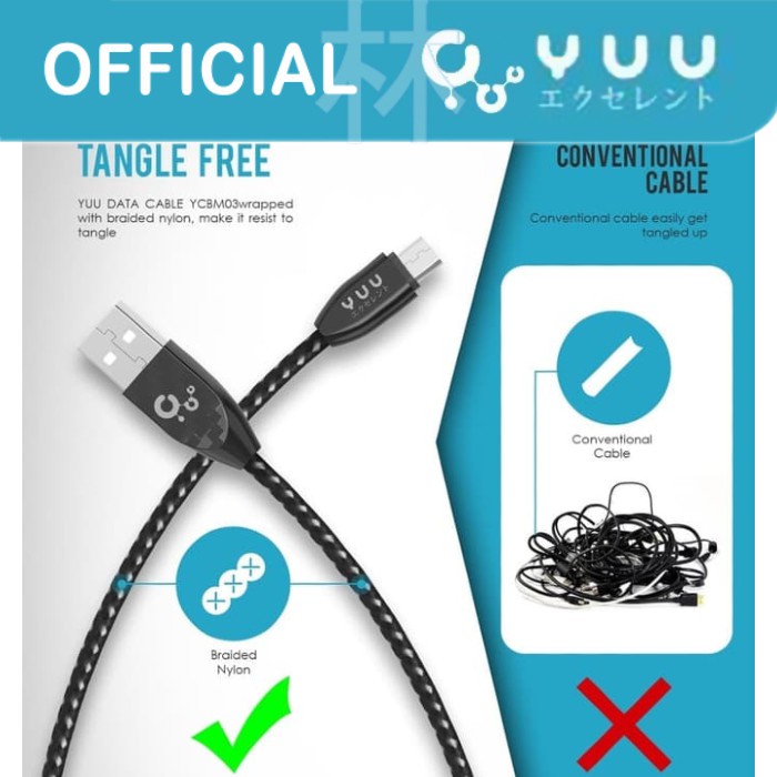 Yuu YCBM03M Data Cable Micro USB 2.4A