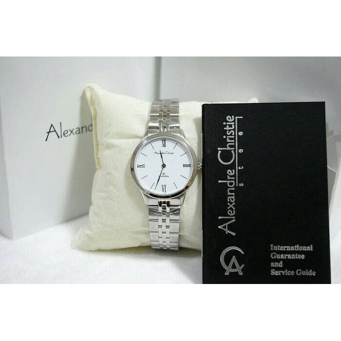 ALEXANDRE CHRISTIE WATCH AC 8508 WANITA SILVER WHITE ORIGINAL