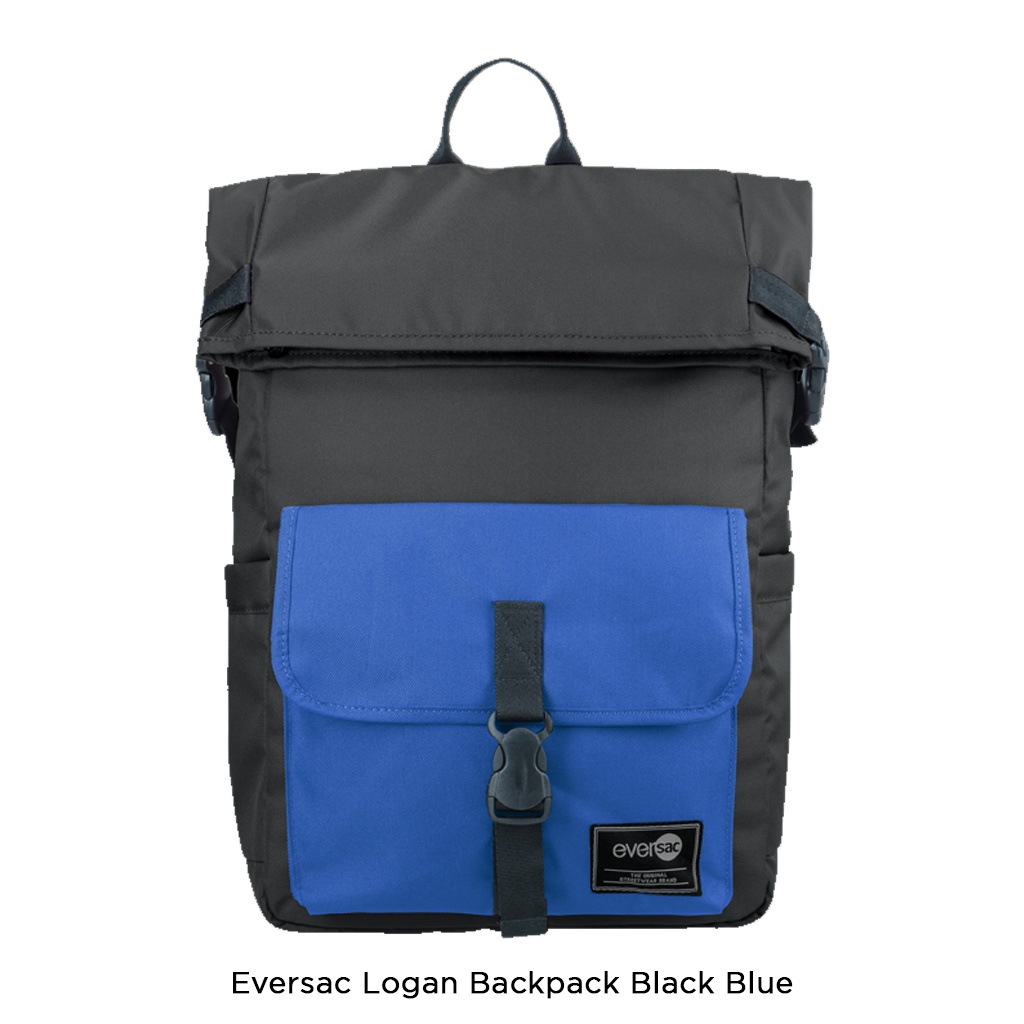 Gramedia Bali - Eversac Logan Backpack Black Blue