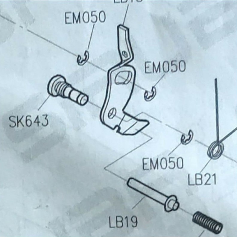 Baut Engsel Sepatu Asli Siruba SK643 - Mesin Jahit High Speed Industrial