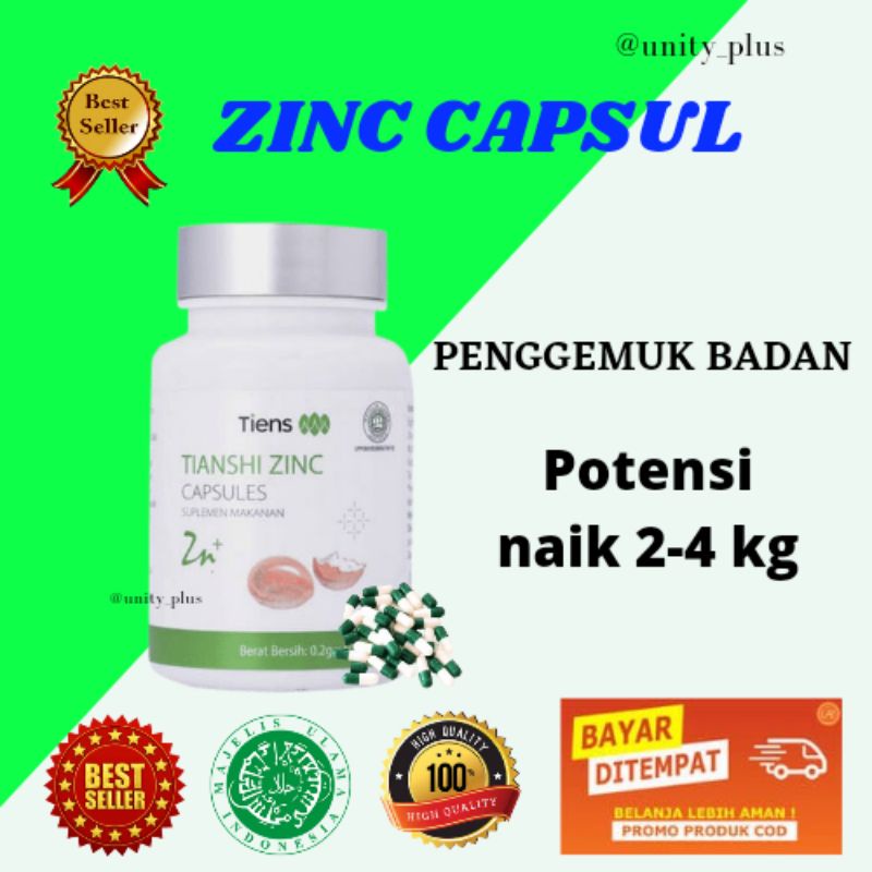 [COD] PENGGEMUK BADAN ZINC CAPSUL TIENS || eceran perkapsul ||