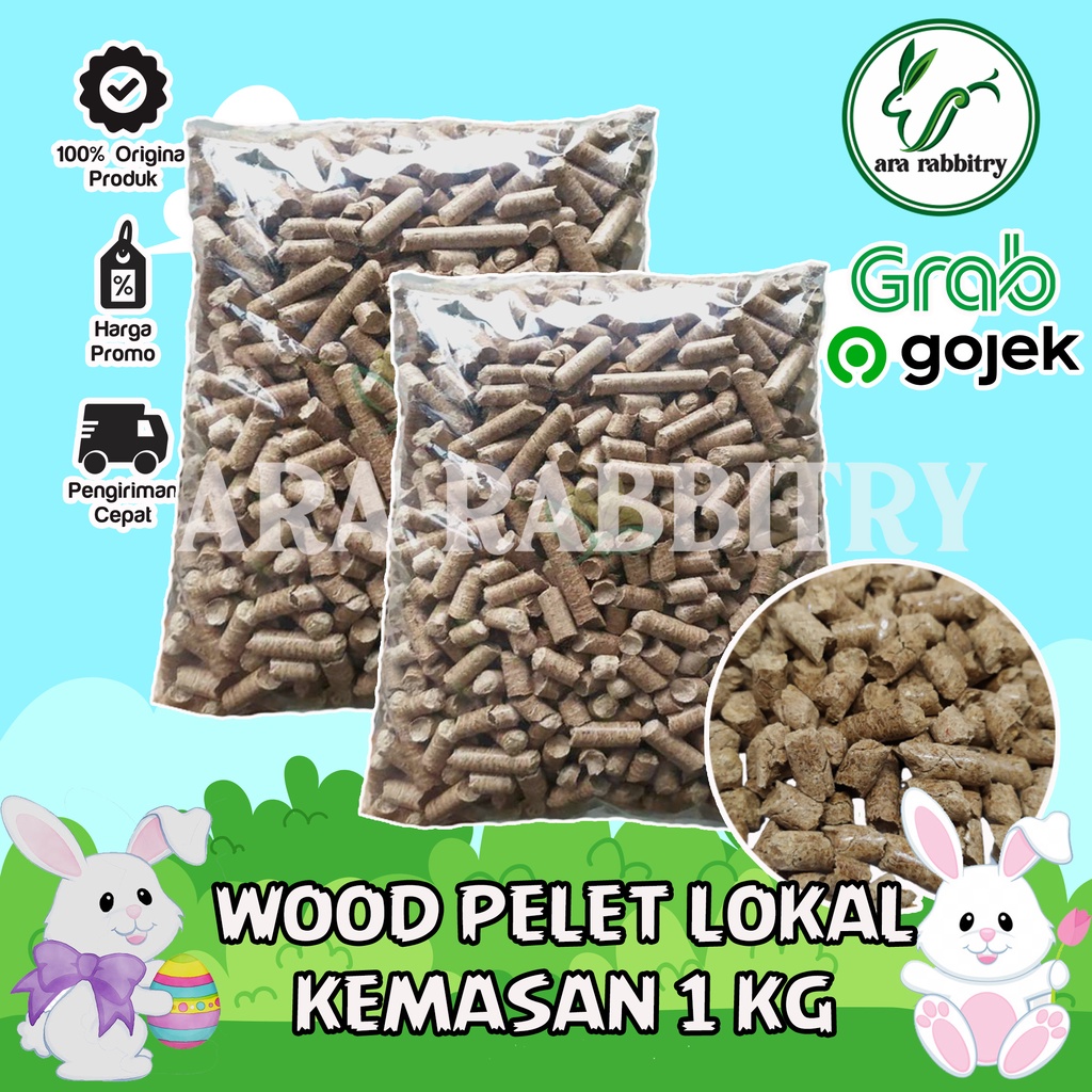 Wood Pelet Wood Pelet Lokal 1 kg Wood Pellet 1 kg Alas Kandang Hewan Pelet Kayu