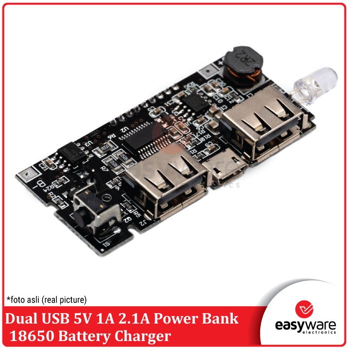 POWERBANK MODULE DUAL USB 5V 1A 2.1A WITH LCD POWER BANK MODULE