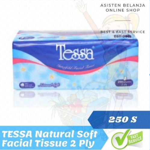 TESSA Natural Soft Facial Tissue 2 Ply 250 Sheet Tisu Wajah Lembut 2ply 250sheet