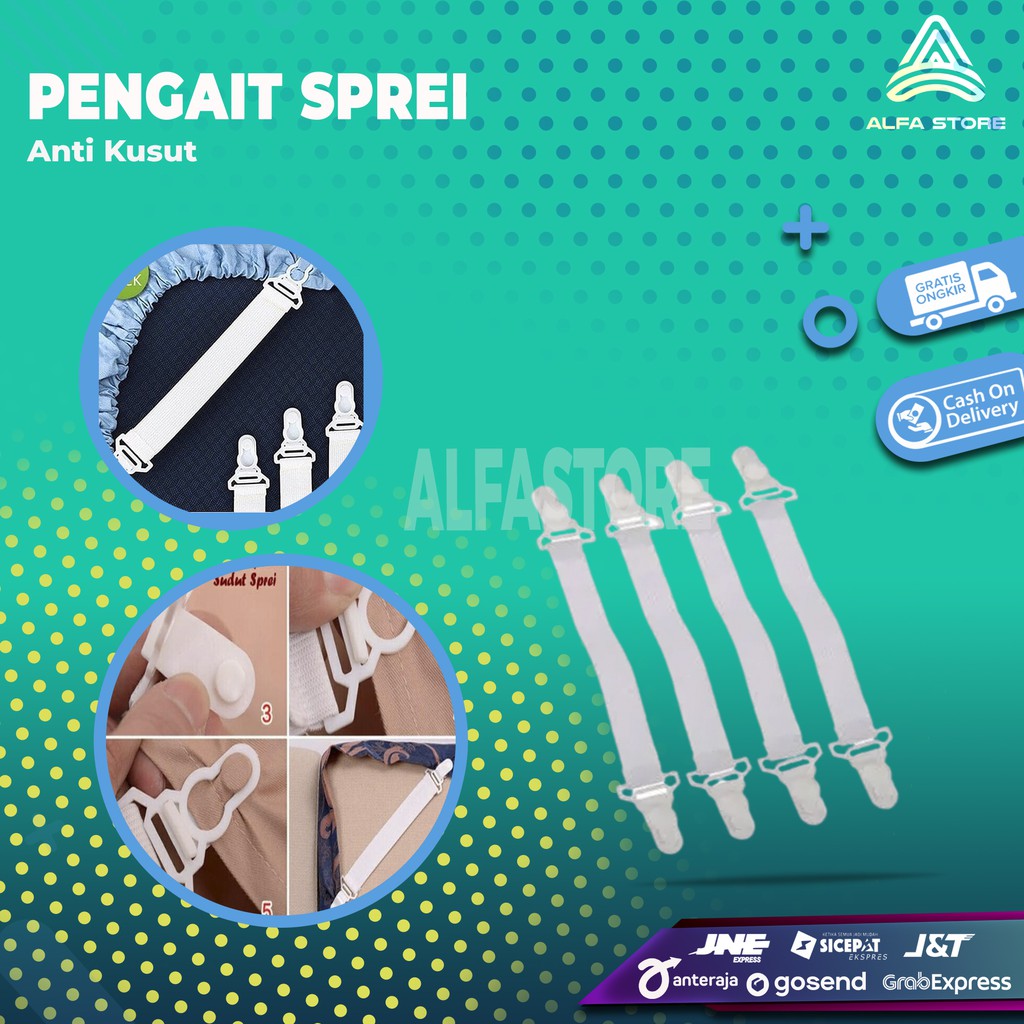 Penjepit Sprei Pengait Seprei Kaitan Kait Karet Ujung Sprei