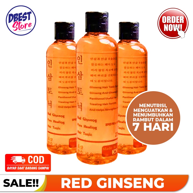 TERMURAH! RED GINGSENG HAIR TONIC ORIGINAL / Tonic Penumbuh Rambut dan Mencegah Kerontokkan