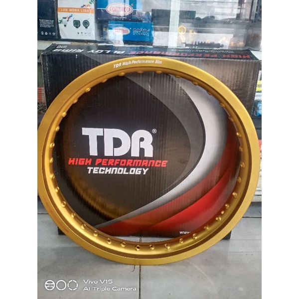 TDR RIM VELG W SHAPE 185 VELK PELEG RING 17 GOLD MATTE RED