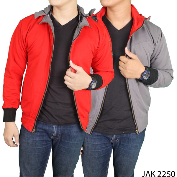 Jaket Pria Casual Modis Parasut Abu – Merah – JAK 2250