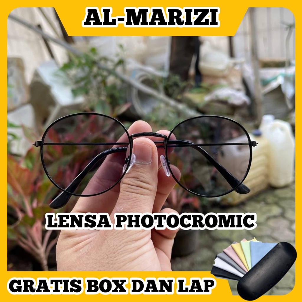 GRATIS BOX DAN LAP - KACAMATA LENSA PHOTOCROMIC BERUBAH WARNA WANITA/PRIA UNISEX