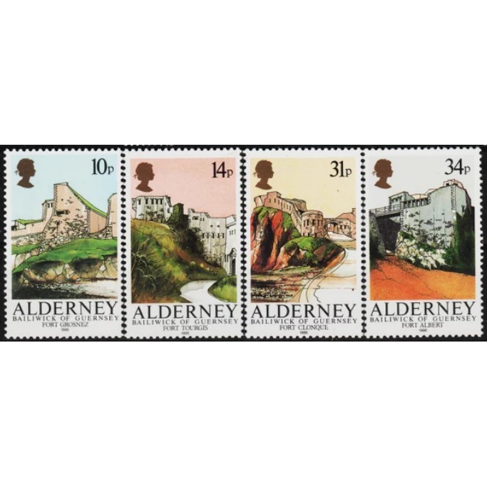 

Perangko Filateli A5-73 Alderney MNH 4v 23.09.1986 forts