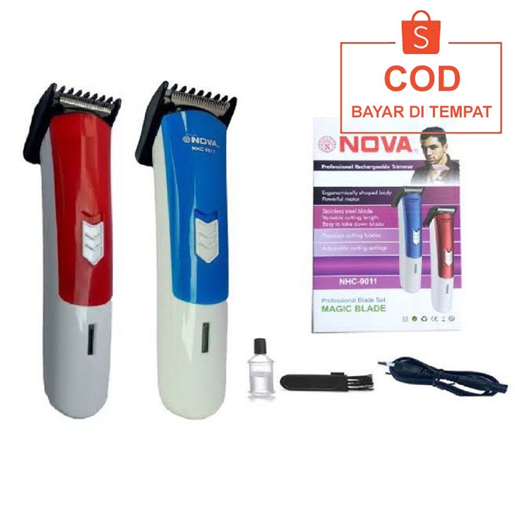 ✅COD Mesin Alat Cukur Rambut Jenggot Kumis Elektrik Cas Nova Nhc-9011 Original