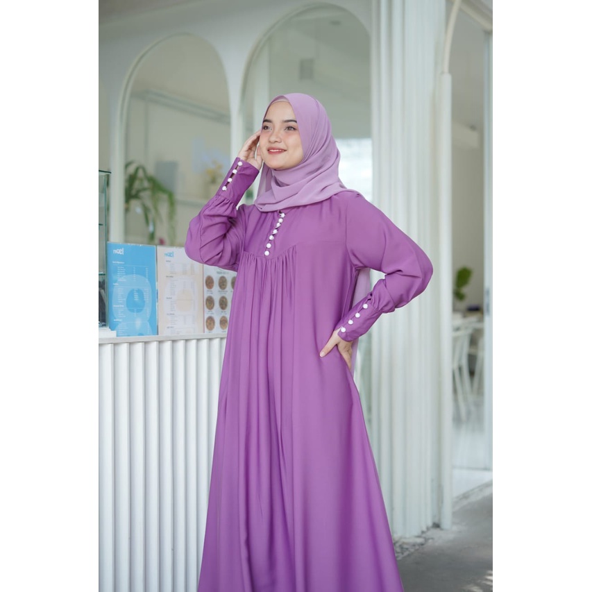 GAMIS YORIS RAISAH DRESS BY ANNASIHAH ld.105 pb.142/COD/Abaya kancing/Bumil Friendly