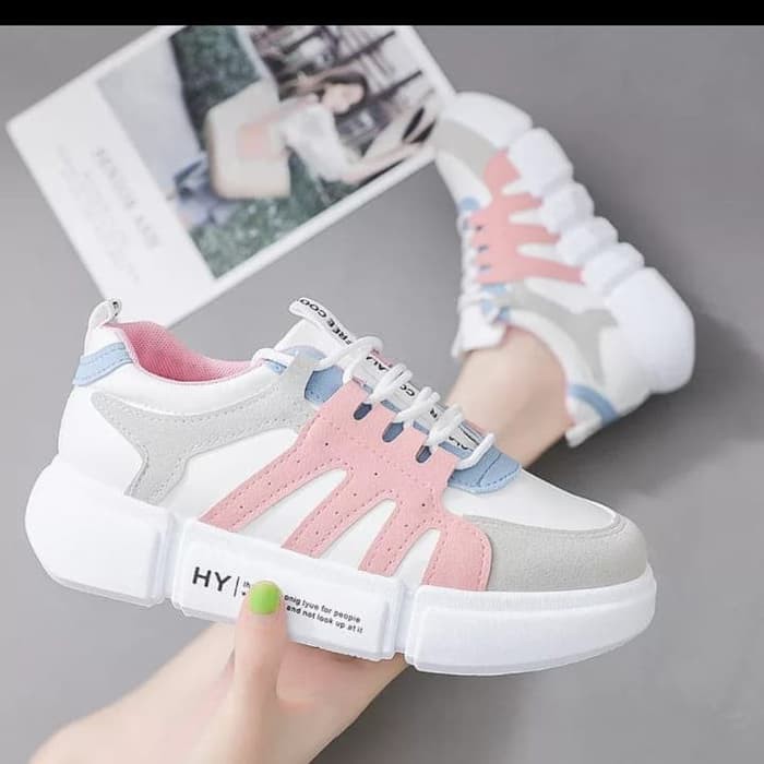 Murah Pvn Sepatu Sekolah Wanita Sport Shoes Hitam Import 010 S110 QV632  Sneakers G27 Salem - Merah