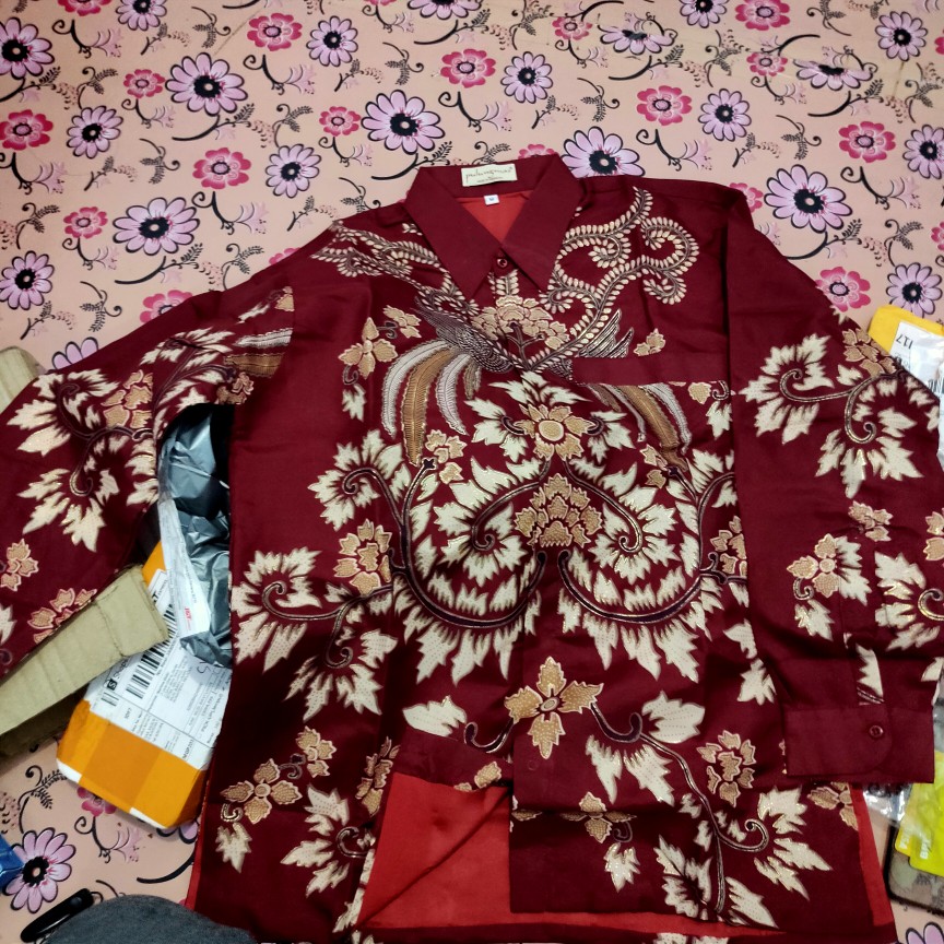 Bswart Batik Hrb026 Kenongo Hem Batik Prisma Abu Kemeja Batik Pria