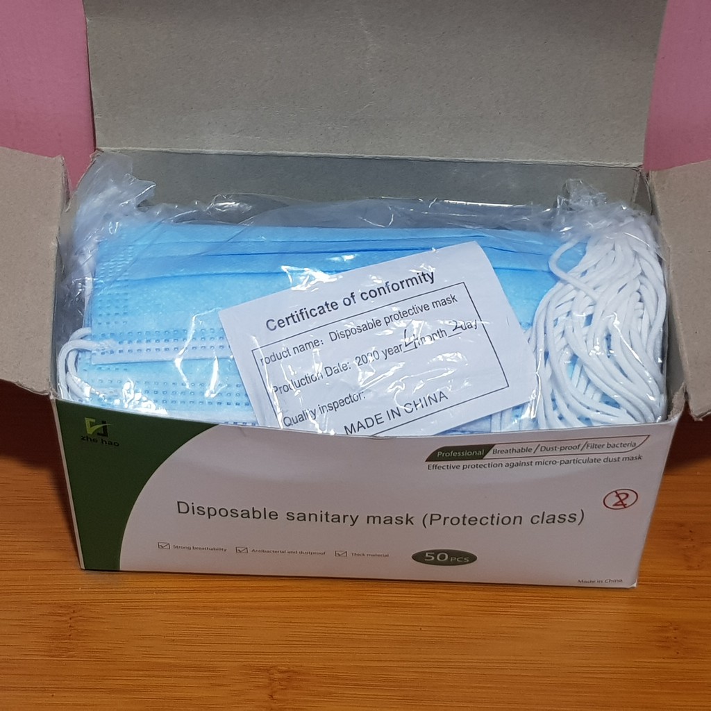 Masker 3 ply Surgical Face Mask - Disposable Earloop Bedah Isi 50 pcs