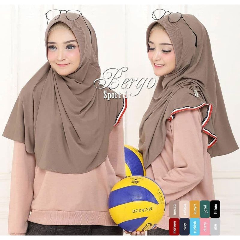 HIJAB BERGO SPORTY KERUT SAMPING
