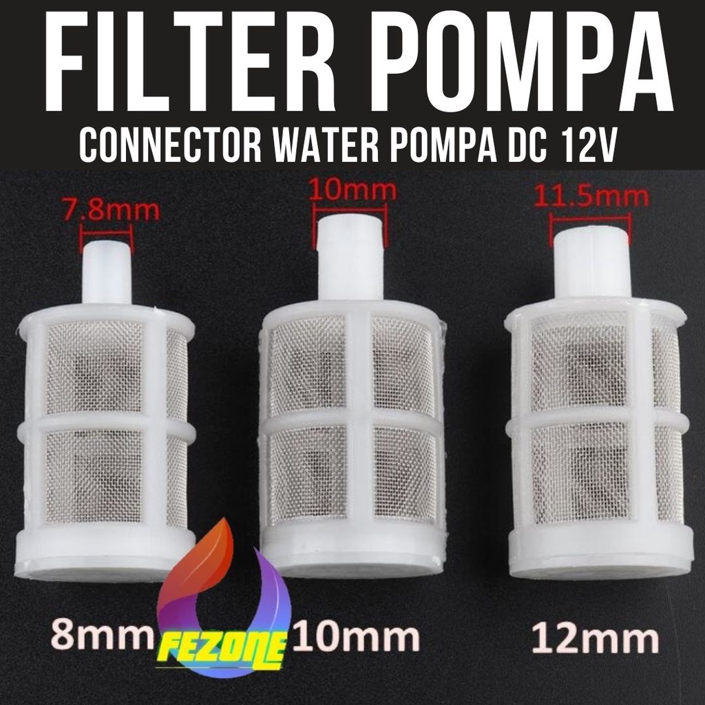 High Pressure Filter Saringan Air Suction Filter Dust Strainer Connector Water Pompa DC 12V FEZONE