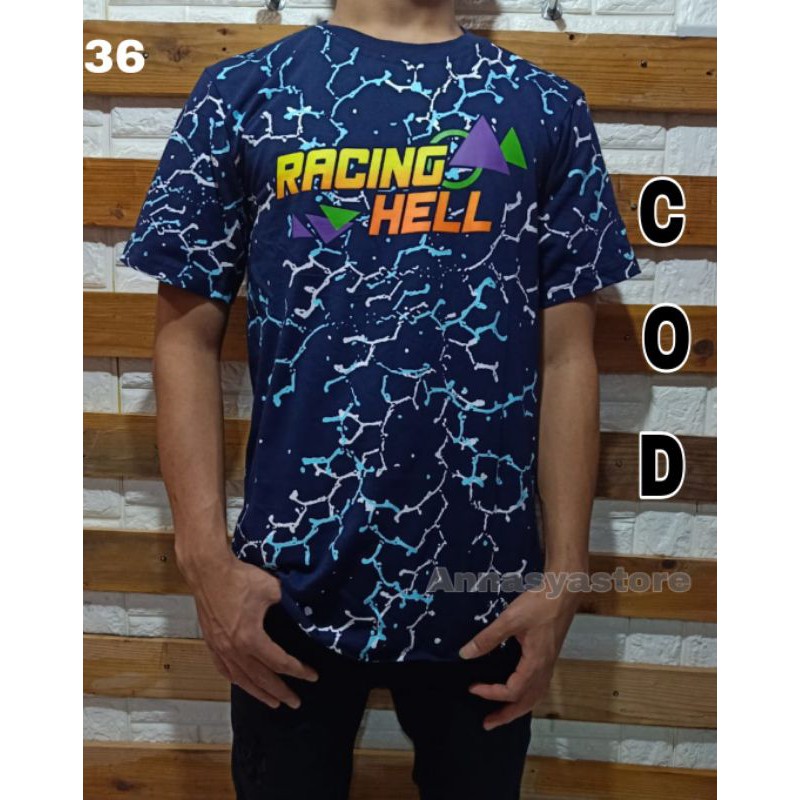 baju kaos racing hell pria lengan pendek atasan pria lengan pendek
