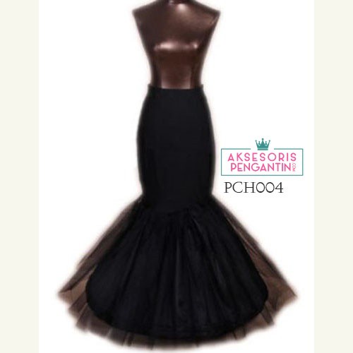 [SIAP KIRIM] PETTYCOAT PETIKUT PETTICOAT DUYUNG ROK PENGANTIN EKOR PREMIUM HITAM PCH004