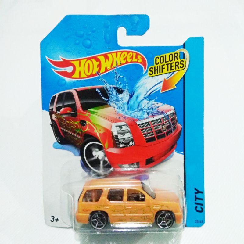 07 Cadillac Escalade yellow Color Shifters Hot Wheels Hotwheels card reg