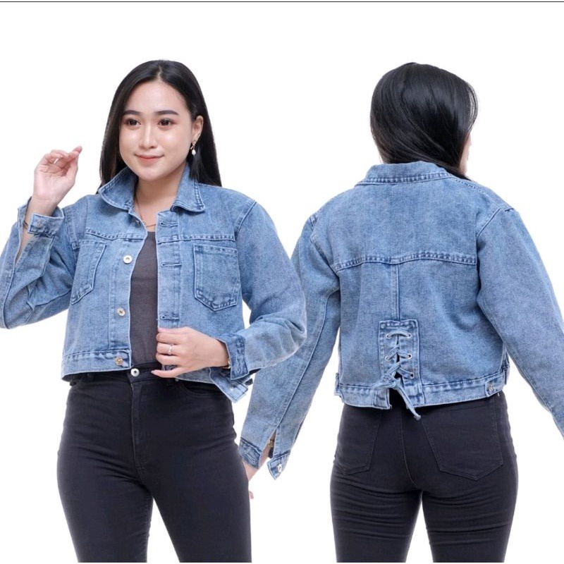 alvan.id Jaket Crop Jeans Oversize Pocket