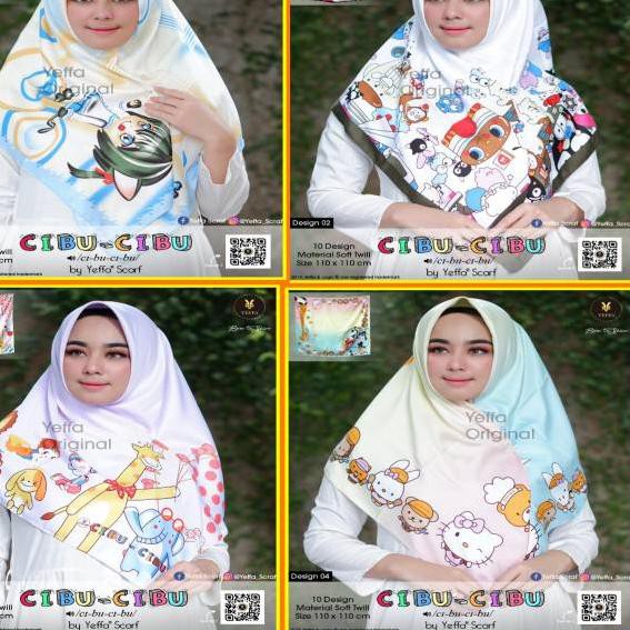 *(HARGA GROSIR) cibu cibu yeffa segiempat cibu cibu yeffa campur 10motif .,,.,.,