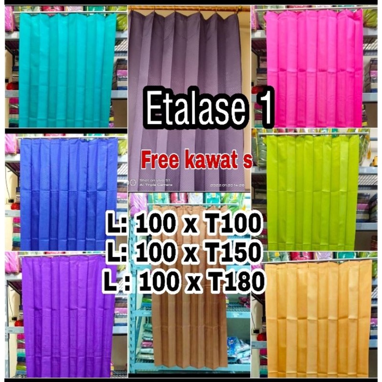 Gorden polos TANPA PONI / gorden pintu / gorden jendela / tirai pintu / tirai jendela