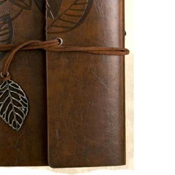 

➸ Buku Catatan Binder Kulit Retro Leaf Kertas A5 - Coffee ➭