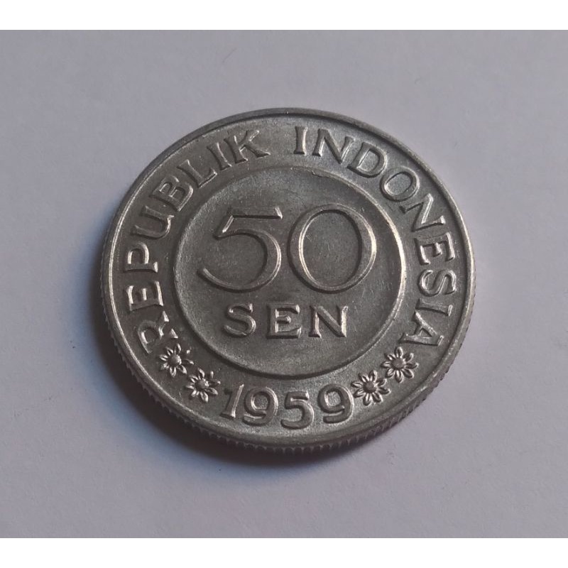 koin 50 sen aluminium indonesia tahun 1959